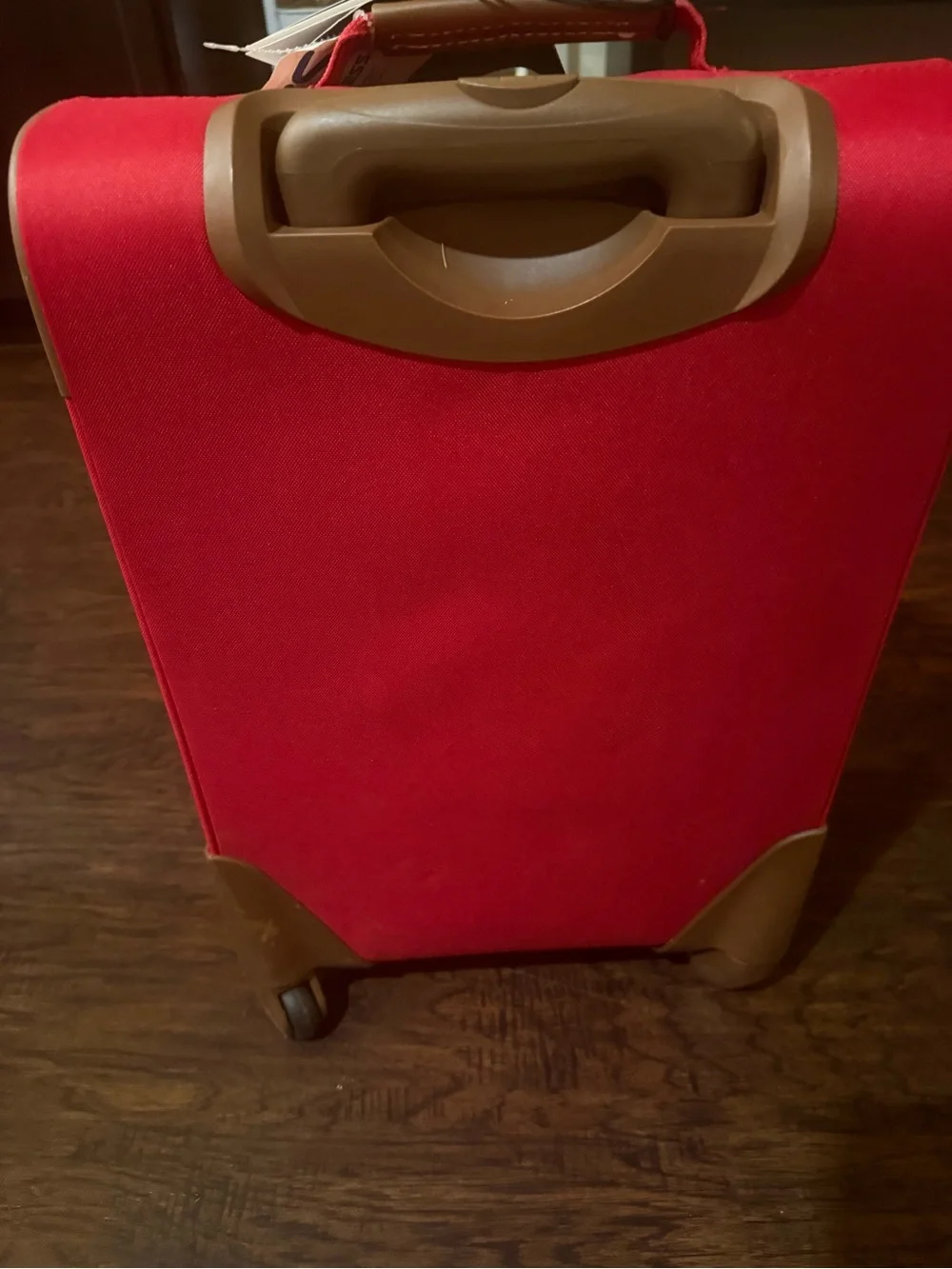 Tommy Hilfiger Red Carry-On Spinner with Striped Trim